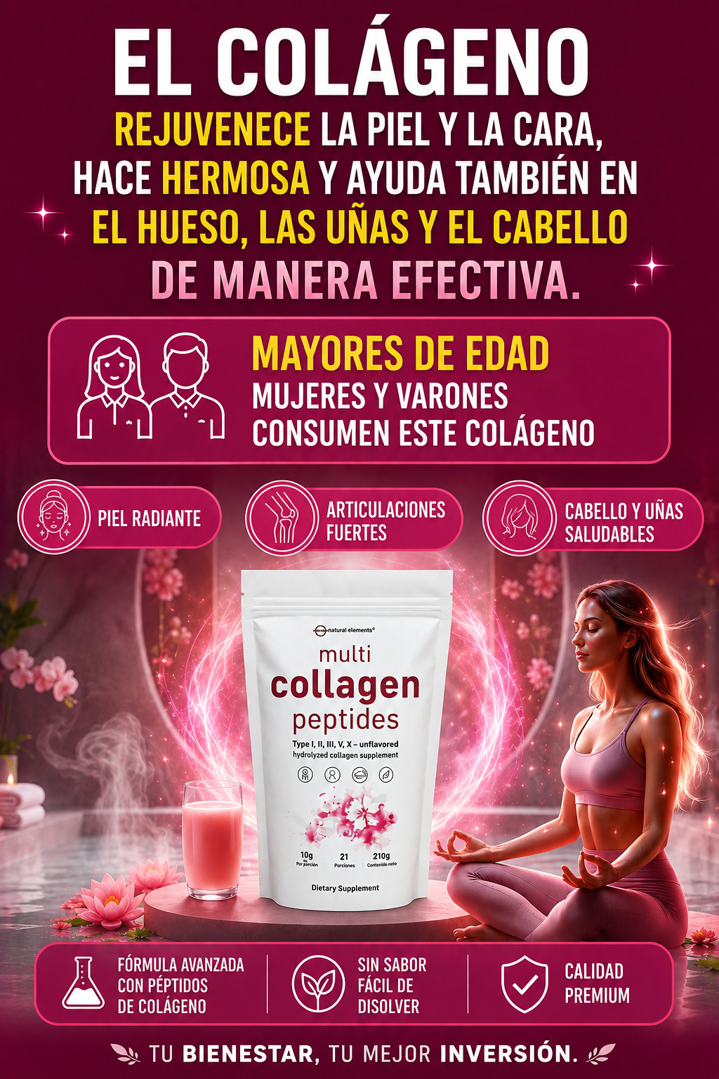 Multi Colágeno Péptidos 909 g(1lb) Micro-ingredientes-collagen