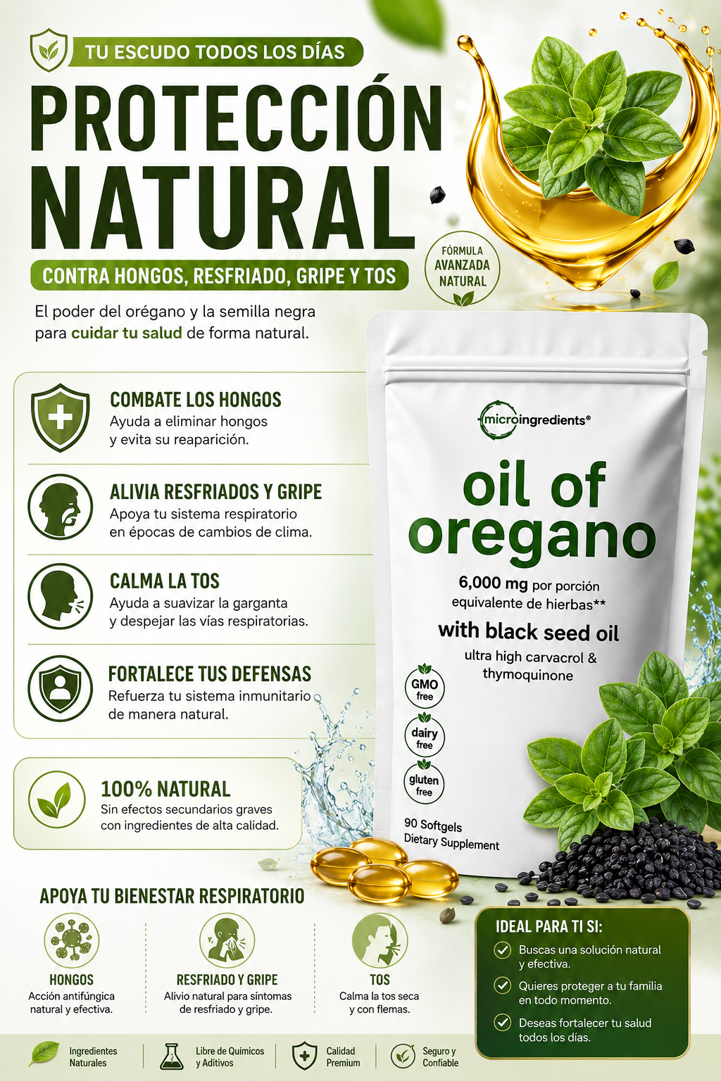 Cápsulas de Aceite de Orégano (Pack de 90 Cápsulas Blandas)